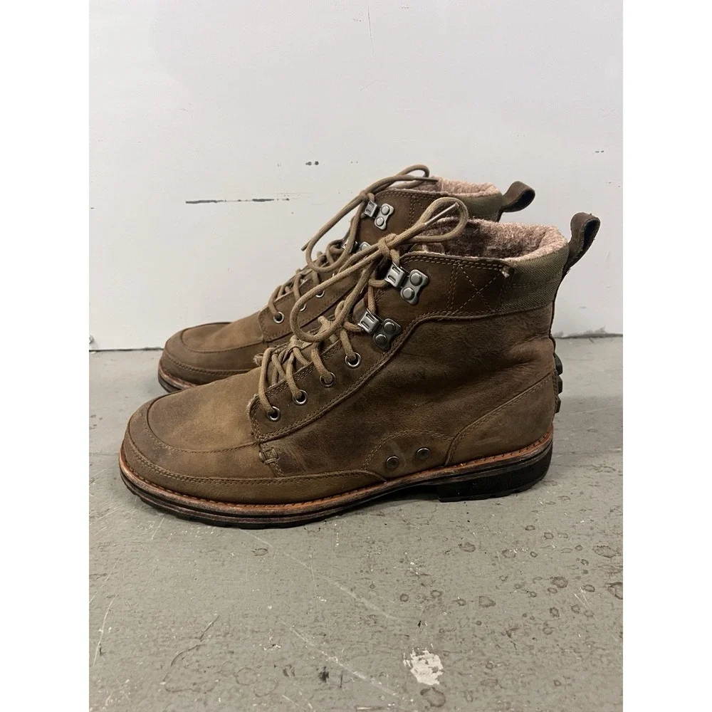 Sorel Men's 10.5 Shearling Lined Leather‎ Winter Boots NM1932 Brown Lace-Up